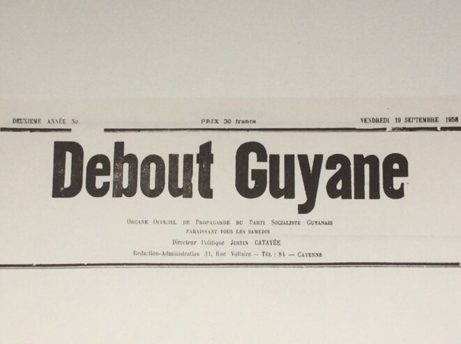 Fabrication documentaire par Pierre Michelon du Debout Guyane du vendredi 19.09.1958 où l'on ne laissa pas à Malraux le loisir de citer son disccours. Fabrication documentaire par Pierre Michelon du Debout Guyane du vendredi 19.09.1958 où l'on ne laissa pas à Malraux le loisir de citer son disccours.