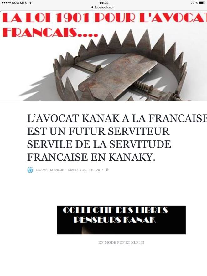 L'avocat Kanak à la française 1/3 L'avocat Kanak à la française 1/3