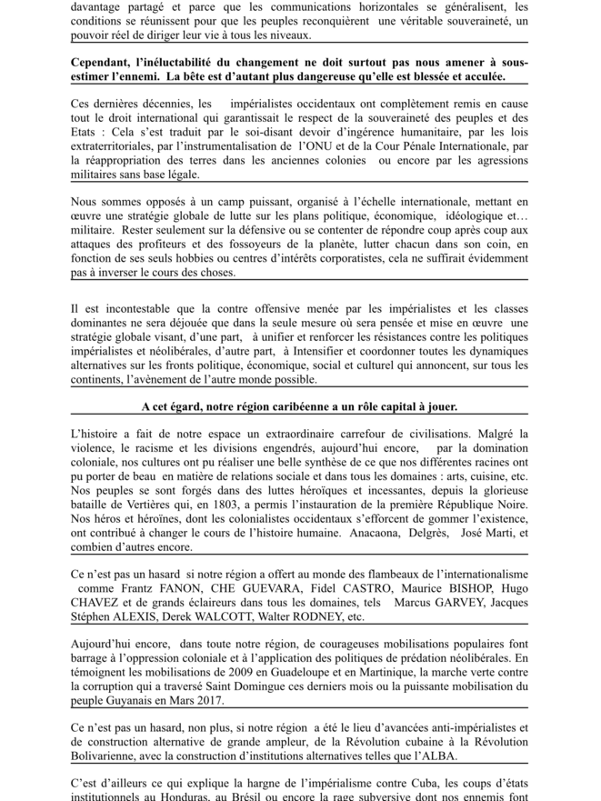 Renforcer les relations entre nos Peuples et Globaliser les résistances 2/4 Renforcer les relations entre nos Peuples et Globaliser les résistances 2/4