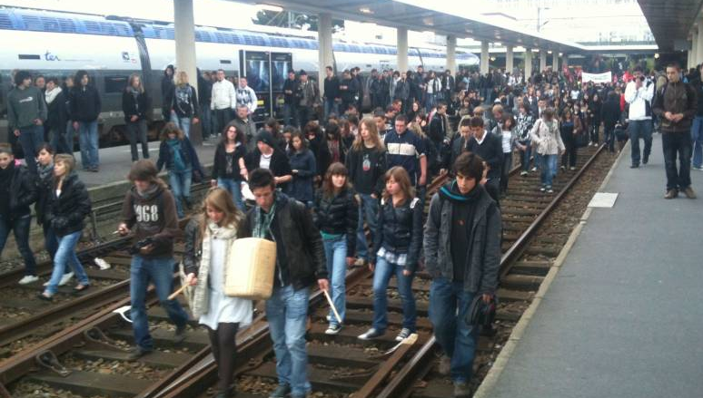 La gare de Brest ce matin. La gare de Brest ce matin.
