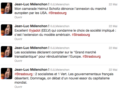 Extrait du compte Tweeter de Jean-Luc Mélenchon.