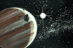 Vue artistique de Pioneer 10 près de Jupiter