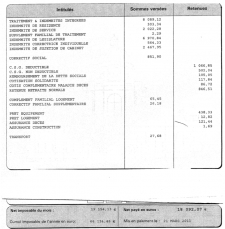 Feuille de paye du directeur de cabinet avant plafonnement