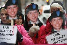 Manifestation de soutien à Manning.
