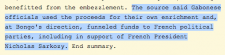 Extrait du câble diplomatique américain révélé par WikiLeaks