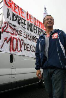 Pendant la manifestation mardi. 