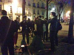 Des manifestants, le 17 avril.
