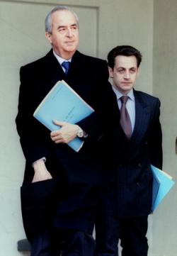 MM. Balladur et Sarkozy, en 1995