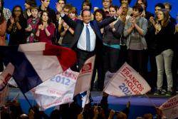 Meeting de François Hollande à Rouen, 15 février.