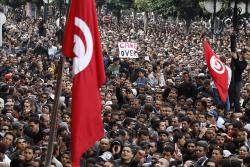 Le 14 janvier 2011 à Tunis.