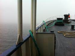 A bord du ferry, dans le détroit de Long Island.