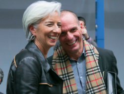 Christine Lagarde (FMI) et Yanis Varoufakis, ministre des finances grec, à leur arrivée à l'Eurogroupe, mercredi, à Bruxelles Christine Lagarde (FMI) et Yanis Varoufakis, ministre des finances grec, à leur arrivée à l'Eurogroupe, mercredi, à Bruxelles
