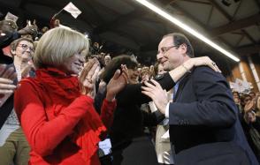 Elisabeth Guigou et François Hollande.