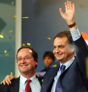 Hollande/Zapatero à Madrid en 2005.