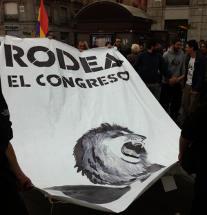 Au début de la manifestation à Madrid.