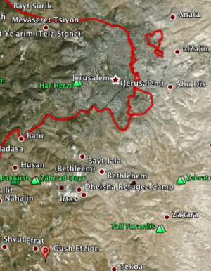 À 15 min. au sud de Jérusalem, le Gush Etzion.