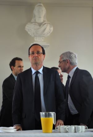 François Hollande au Pré Saint Gervais, mardi.