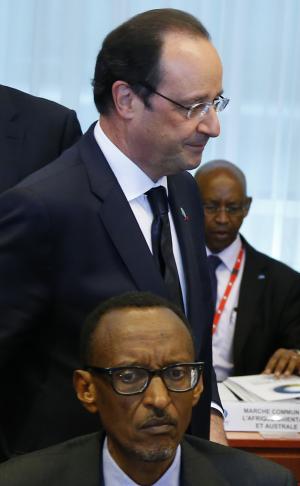François Hollande et Paul Kagamé à Bruxelles, en 2014