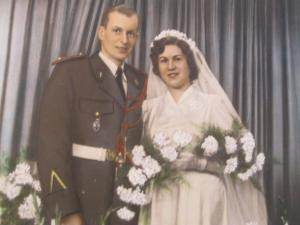 Mes parents Elisabeth et Jean - peinture selon photo 1952
