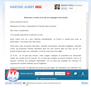 Le site de Martine Aubry