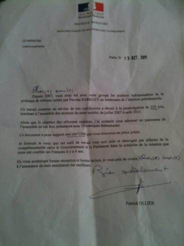 La lettre de P. Ollier