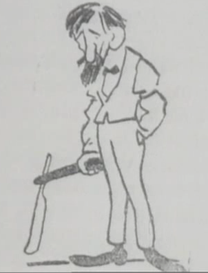 Caricature de Charles Maurras (1868-1952).