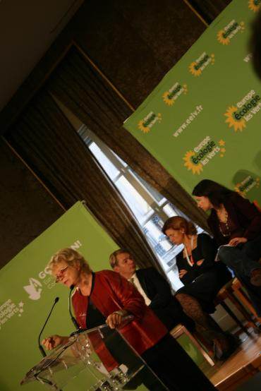 Eva Joly, lors du congrès du parti vert européen.