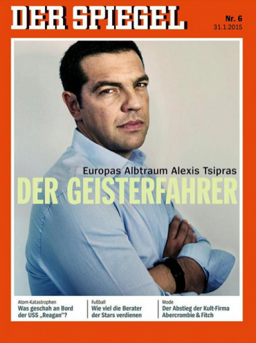 &quot;Celui qui va à contre-courant&quot;, titre le Spiegel, sous une photo de Tsipras