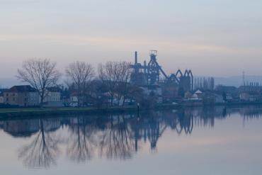 Le Parc des hauts fourneaux d'Uckange, froids depuis 1991, aujourd'hui lieu de mémoire..