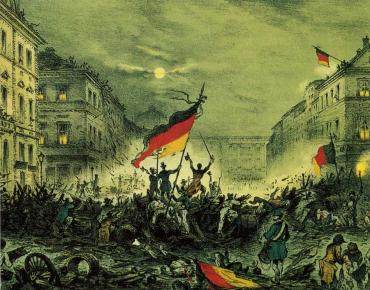 1848 à Berlin. « En 1848, les révolutions ont éclaté simultanément dans cinquante pays différents, de la Vallachie au Brésil. »