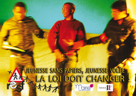 Extrait d'un flyer annonçant la première manifestation de l'après Sarkozy en faveur des jeunes majeurs sans papiers.