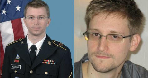 Bradley Manning (en uniforme) et Edward Snowden