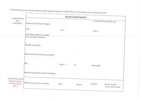 Modèle d'attestation remis par Esther Benbassa.