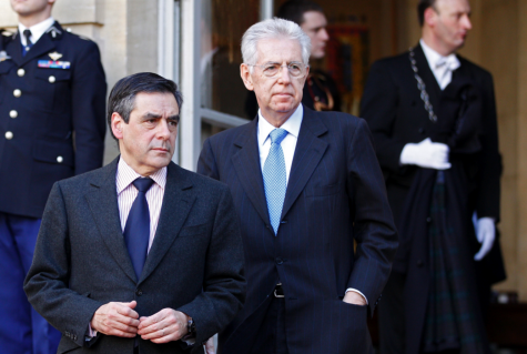 François Fillon et Mario Monti, le 6 janvier à Paris.