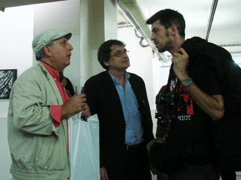 A droite David Sauveur, au centre Xavier Soulé président d'Abvent et Vu, à gauche Michel Puech.