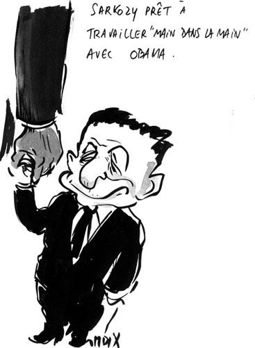 Sarkozy prêt à travailler "main dans la main" avec Obama