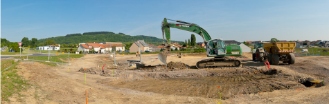 Le parking de covoiturage en construction à Kanfen (Moselle)