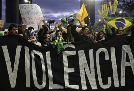 Manifestation mardi soir à Sao Paulo.