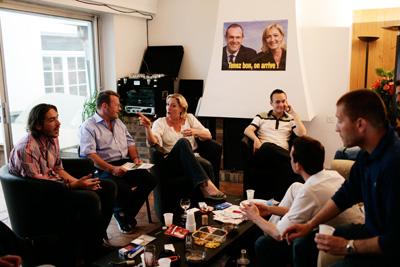 M. Le Pen et son équipe héninoise en 2009.