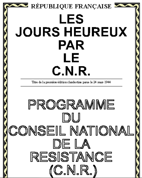 La couverture du programme du CNR