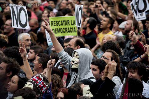 Madrid, le 25 septembre 2012. Manifestation des Indignés contre l'autérité. Madrid, le 25 septembre 2012. Manifestation des Indignés contre l'autérité.
