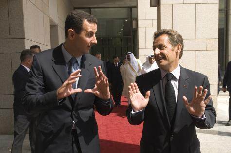 MM. Assad et Sarkozy en septembre 2008, à Damas. 