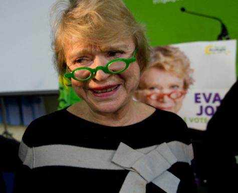 Eva Joly, candidate EELV, à Caen; le 3/02/12.