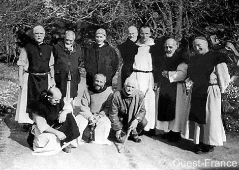 Murdered monks included Brother Paul, Father Christophe, left and center front row, Father Célestin, rear row, 2nd from left.