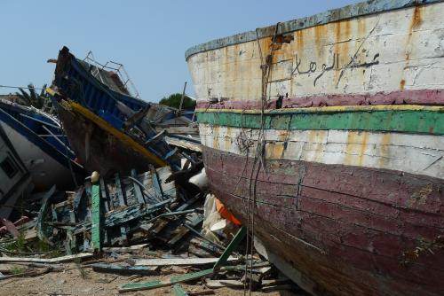 Au cimetière des bateaux tunisiens. (CF)