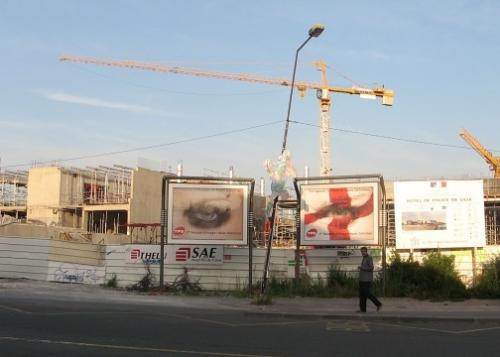 Chantier de l'hôtel de police en 2006.