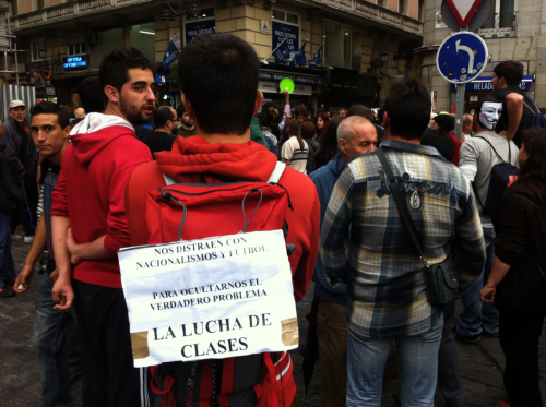 Dans la manifestation «indignée», mardi 25 septembre à Madrid (lire en boîte noire). 