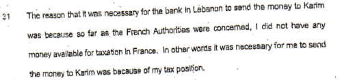 capture d'écran du procès verbal devant la cour de justice de Londres