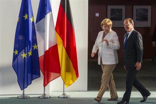 Angela Merkel et François Hollande à Berlin, le 23 août