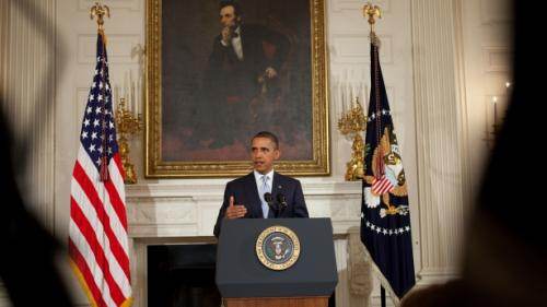 Barack Obama à la Maison Blanche, 8 août 2011.